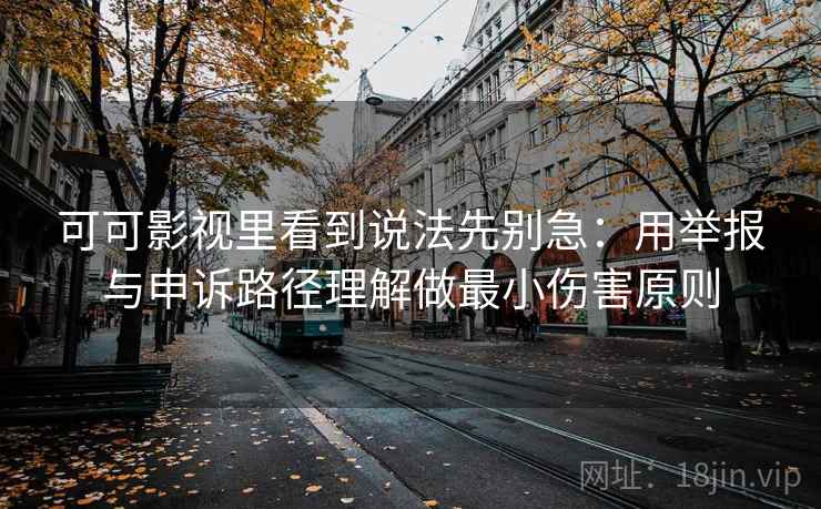 可可影视里看到说法先别急：用举报与申诉路径理解做最小伤害原则