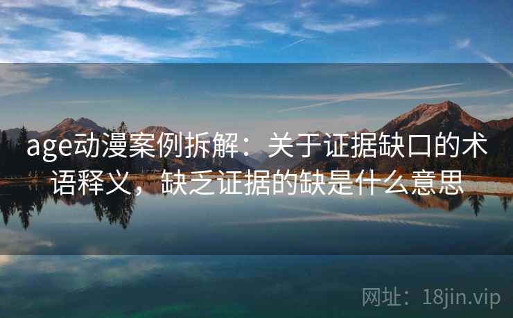 age动漫案例拆解：关于证据缺口的术语释义，缺乏证据的缺是什么意思