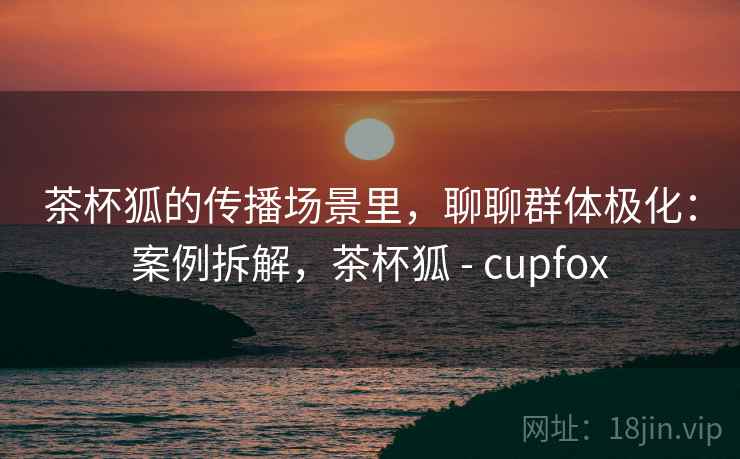 茶杯狐的传播场景里，聊聊群体极化：案例拆解，茶杯狐 - cupfox