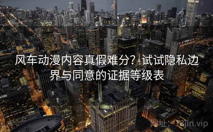 风车动漫内容真假难分？试试隐私边界与同意的证据等级表