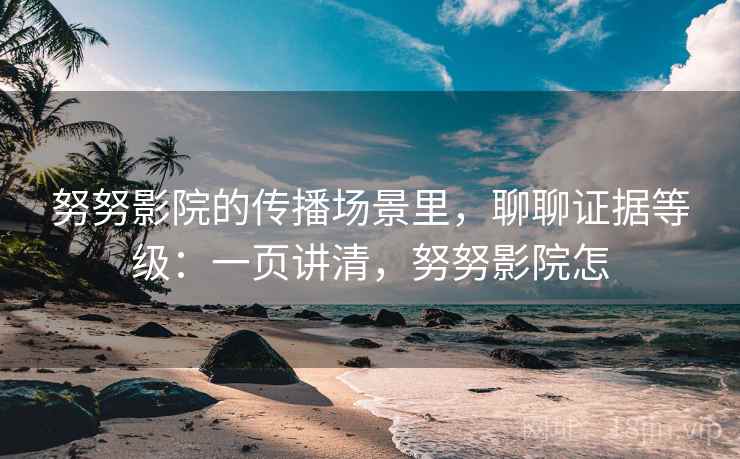 努努影院的传播场景里，聊聊证据等级：一页讲清，努努影院怎
