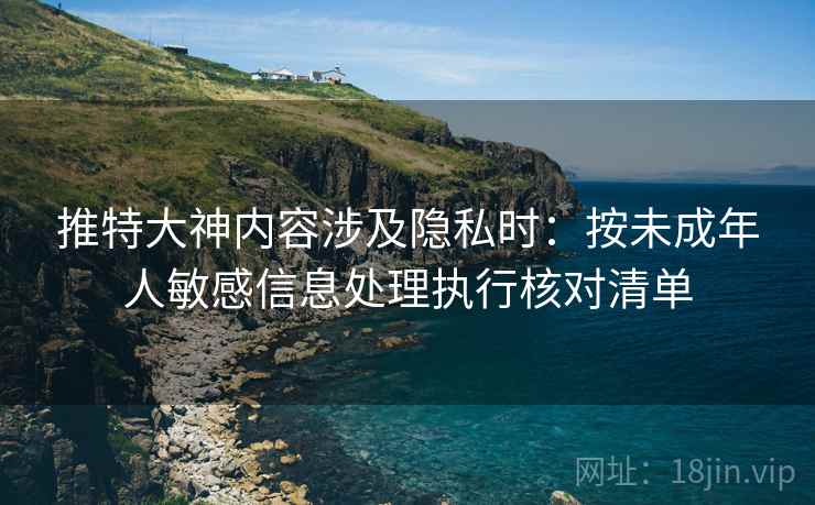推特大神内容涉及隐私时：按未成年人敏感信息处理执行核对清单